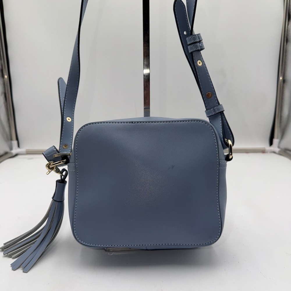 KC Jagger Blue Leather Crossbody Bag Tassel Shoulder Bag